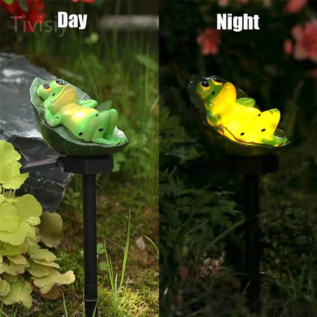 Garden Solar Resin Cute Frog LED Light